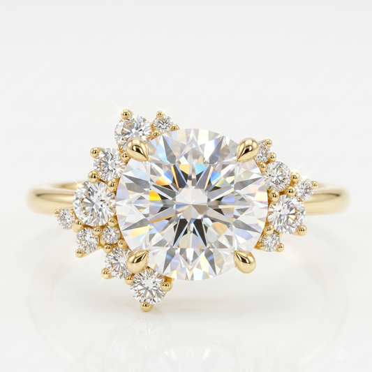 1.90 ct Round Cut Lab-Grown Diamond Halo Engagement Ring