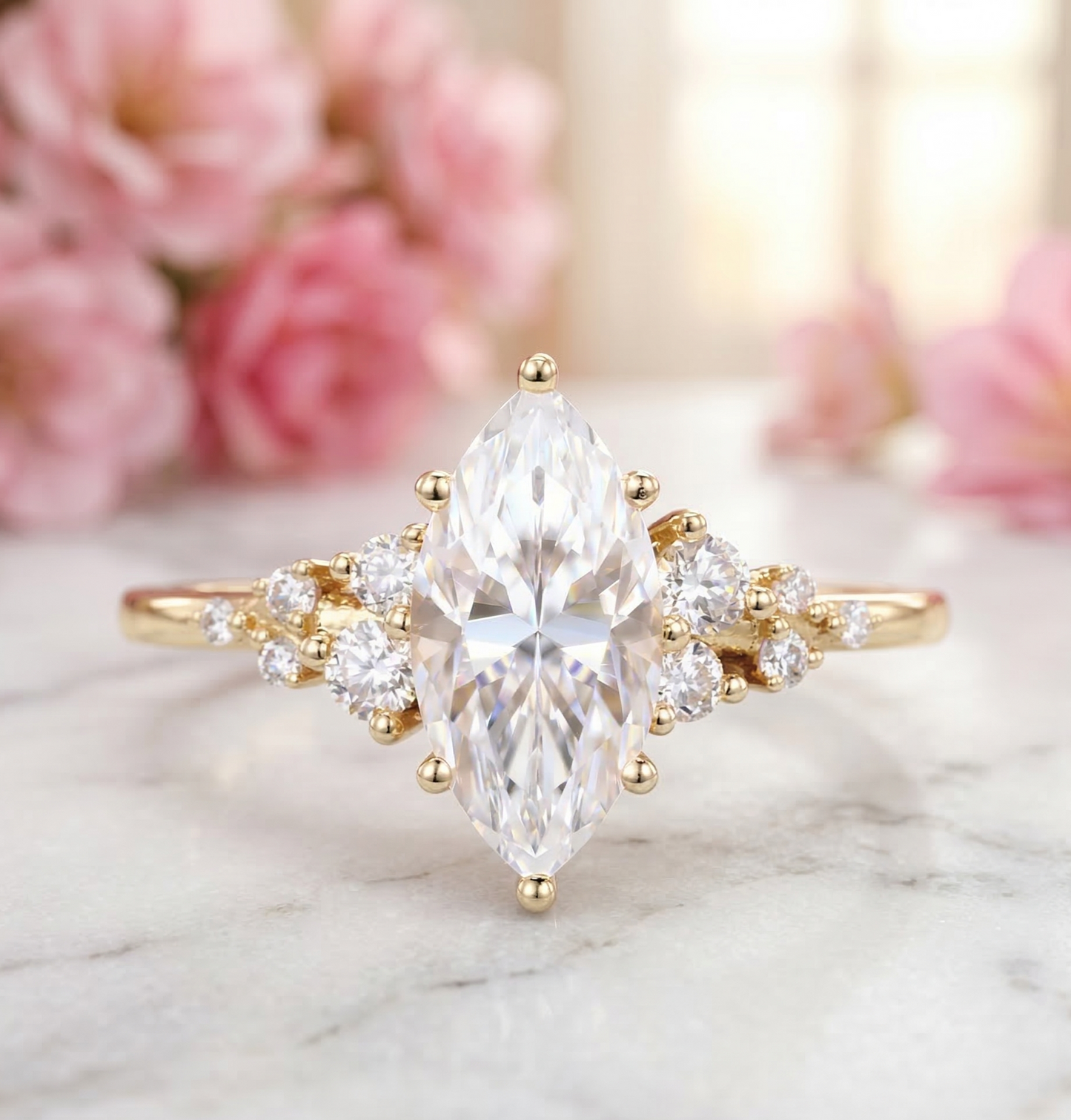 2.16 Ct Marquise Lab Grown Diamond Engagement Ring