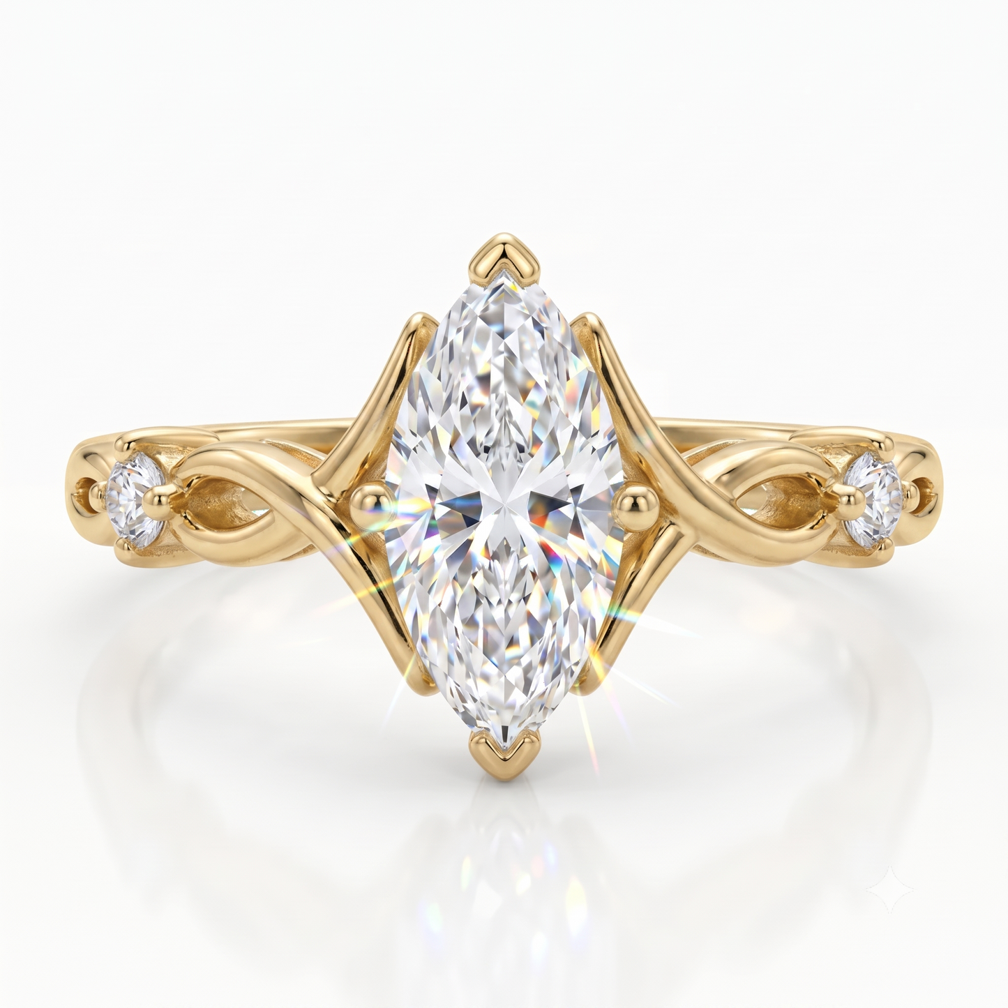 0.536 Ct Marquise Cut Lab Diamond Ring – Engagement Jewelry