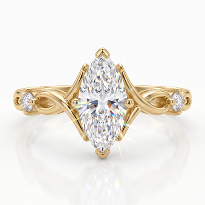 0.536 Ct Marquise Cut Lab Diamond Ring – Engagement Jewelry