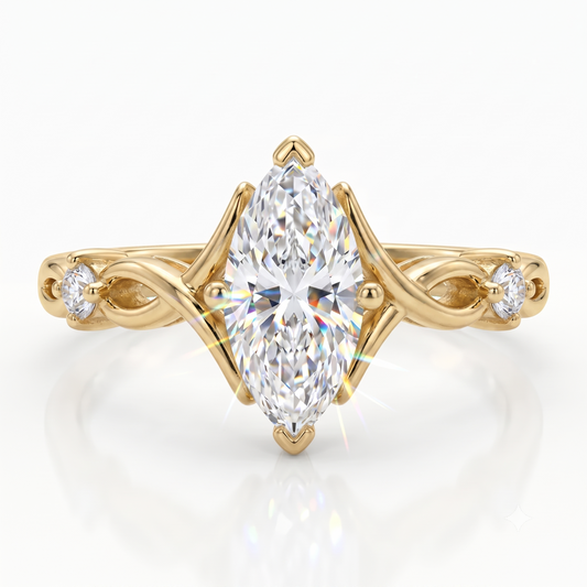0.536 Ct Marquise Cut Lab Diamond Ring – Engagement Jewelry