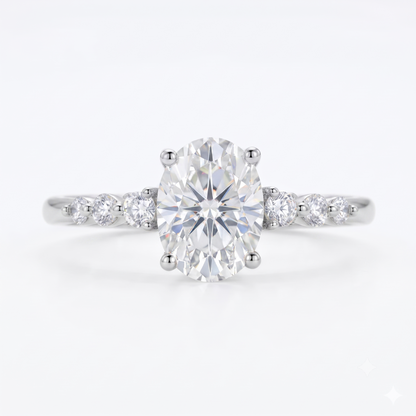 1.660CT Oval Lab Grown Diamond Engagement Ring