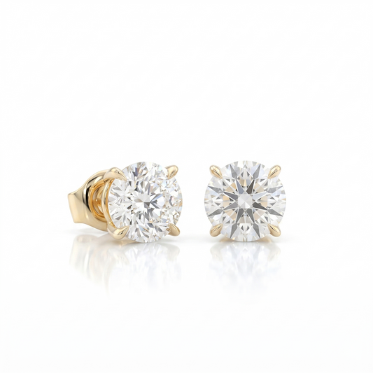 1.00 ct Lab‑Grown Diamond Stud Earrings – 14 K Rose Gold