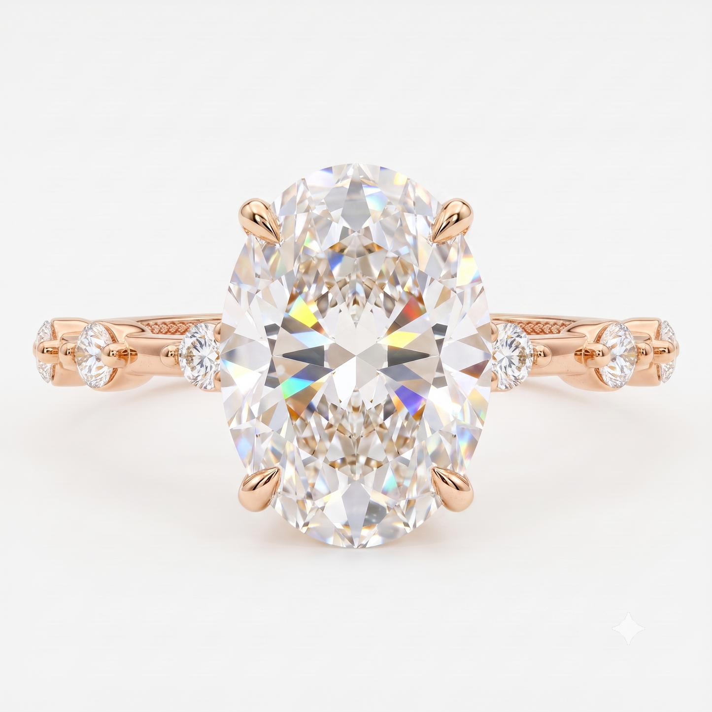1.00ct Oval Cut Lab Grown Diamond Pavé Engagement Ring