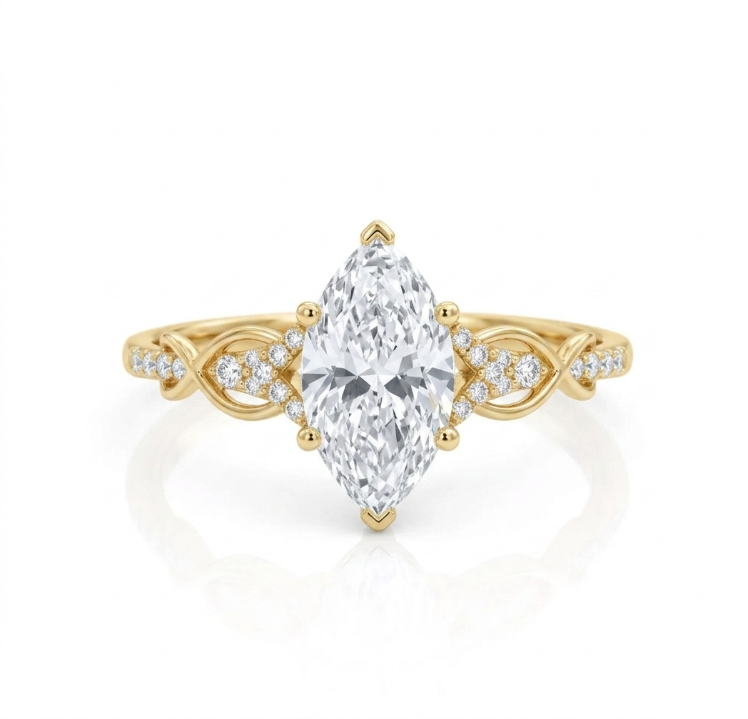 1.10 ct Marquise Lab-Grown Diamond Engagement Ring
