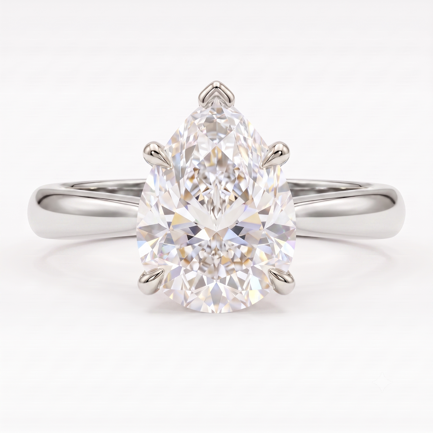 1.00CT Pear Cut Lab Grown Diamond Engagement Ring
