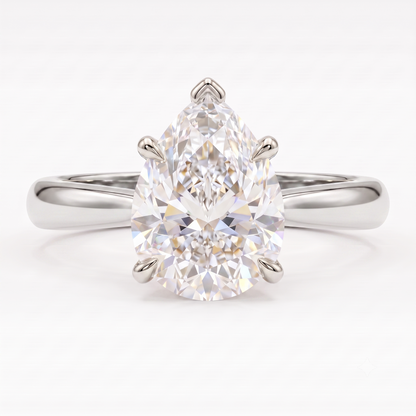 1.00CT Pear Cut Lab Grown Diamond Engagement Ring
