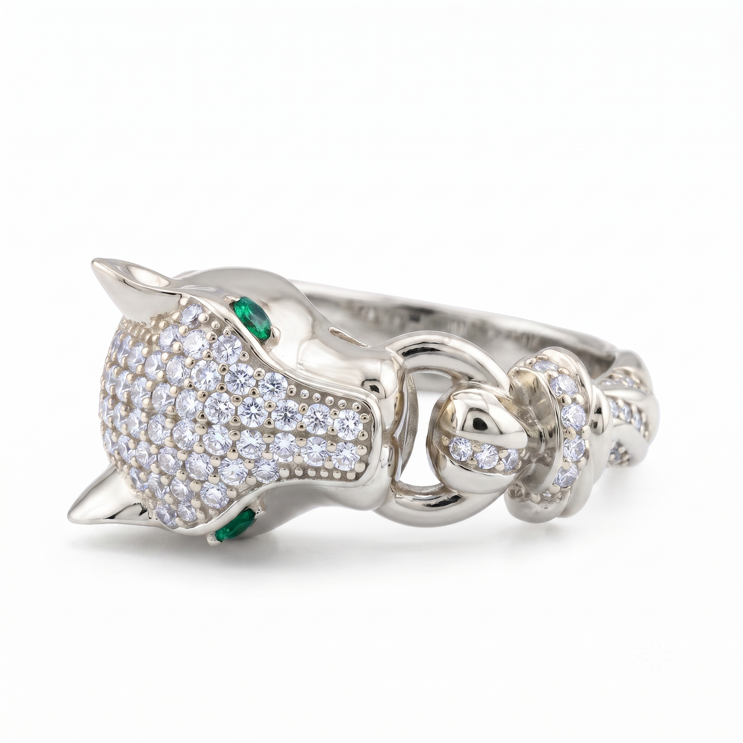 Panther Ring With Lab-Grown Diamond, Animal Ring