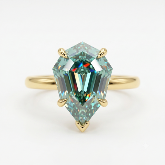 3.00 TW Pear Blue Lab-Grown Engagement Ring