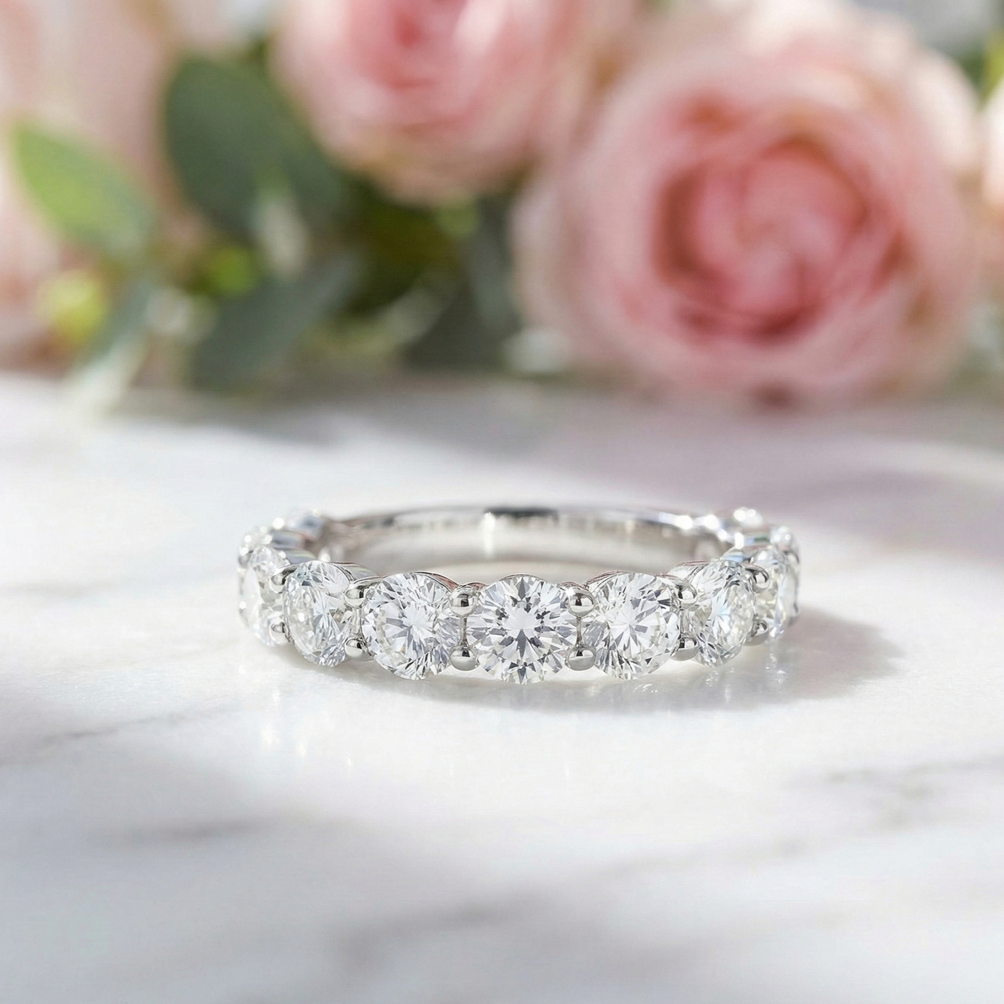 1.30 Ct Round Cut Lab-Grown Diamond Wedding Band – 14K Gold