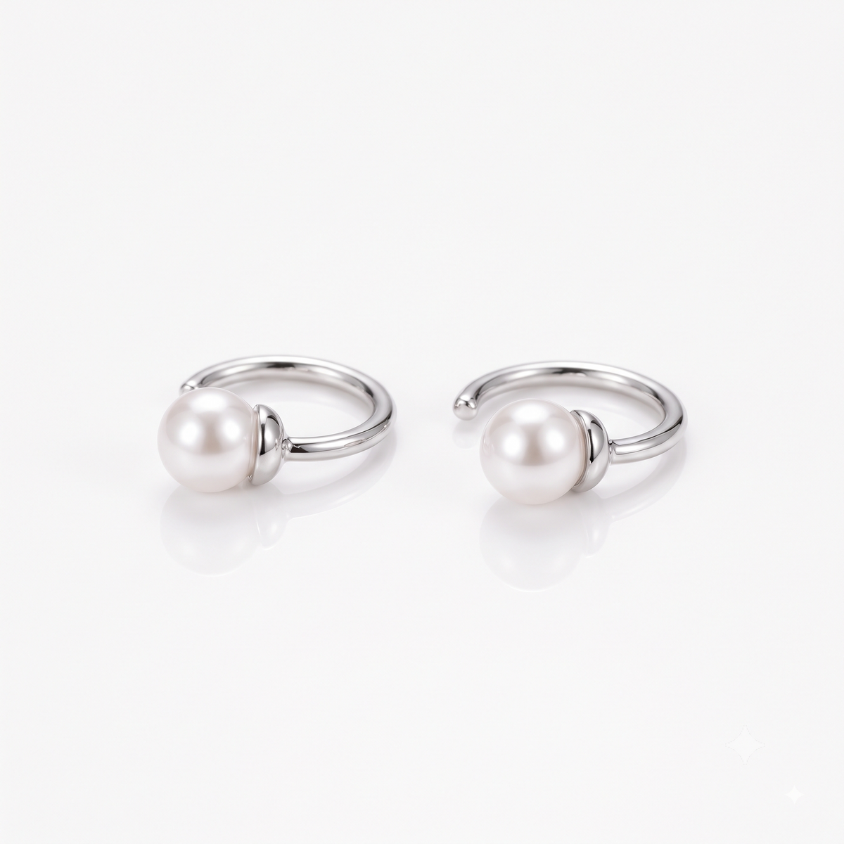 gold hoop earring with pearl​

