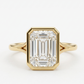 gold emerald cut engagement ring