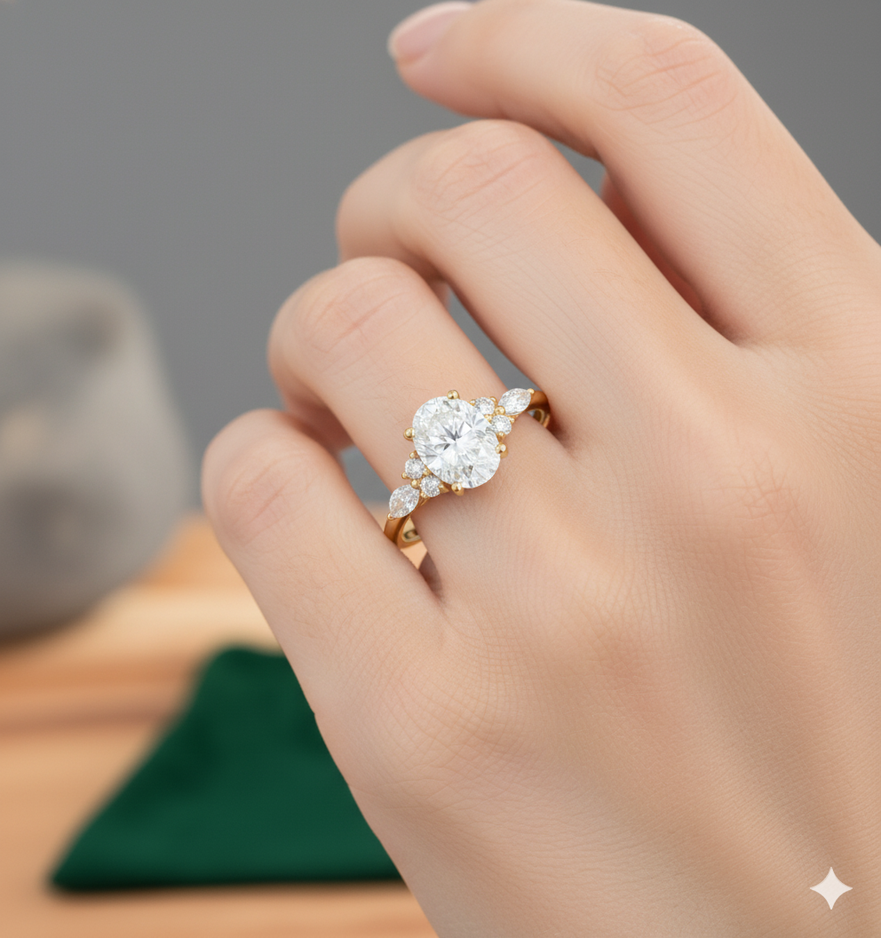 1.750ct Oval Lab Grown Diamond Engagement Ring