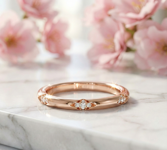 14K Rose Gold Lab-Grown Diamond Wedding Band Ring