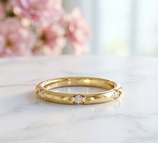 14K Rose Gold Lab-Grown Diamond Wedding Band Ring