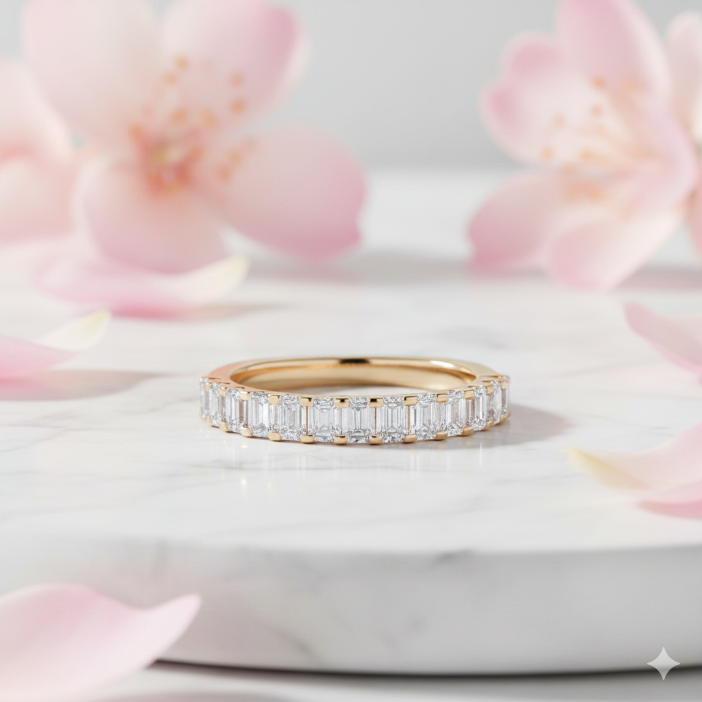 1.50 Ct Emerald Cut Lab-Grown Wedding Band