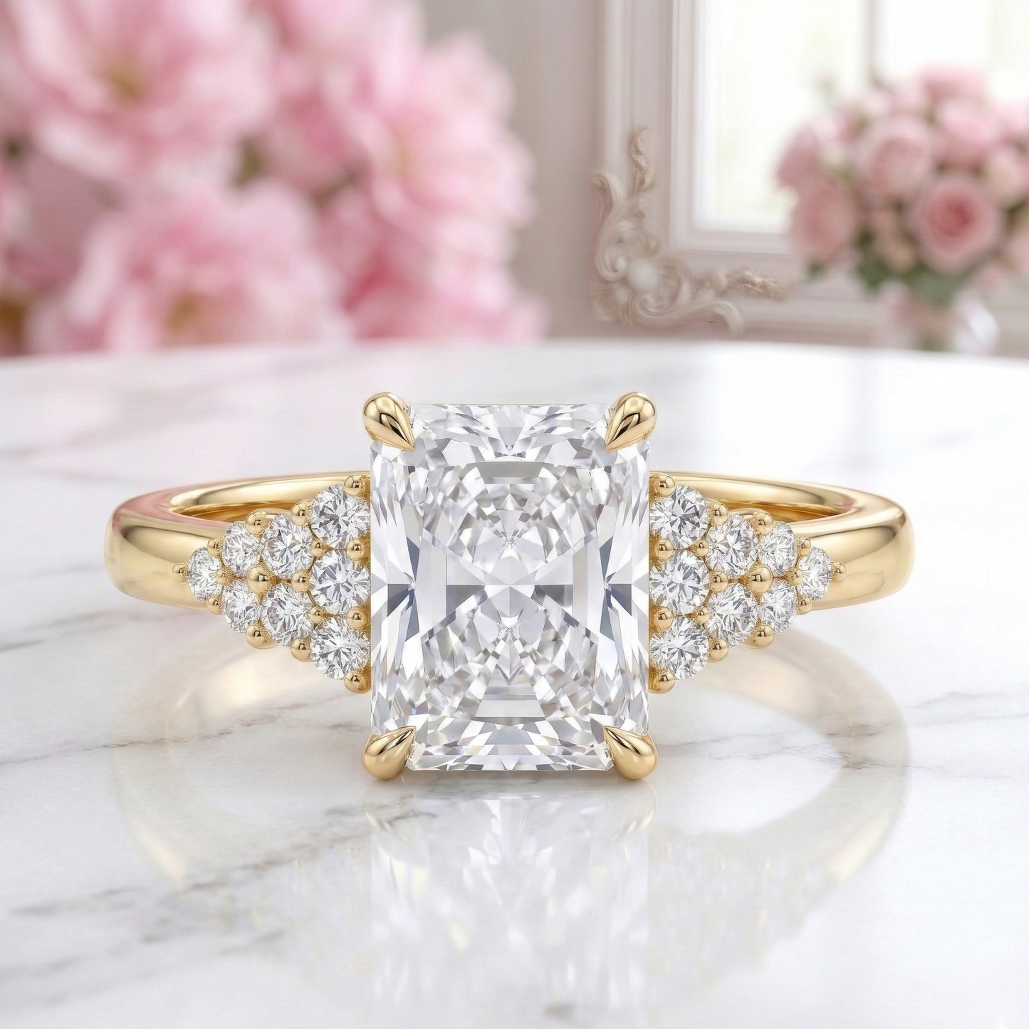 lab grown radiant diamond ring​

