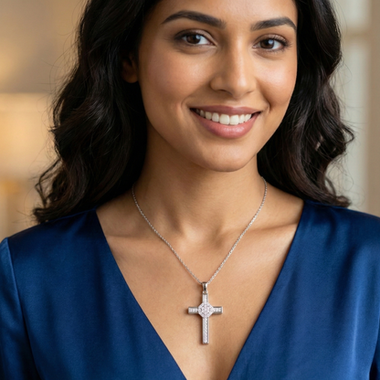 0.700ct lab grown Cross Necklace