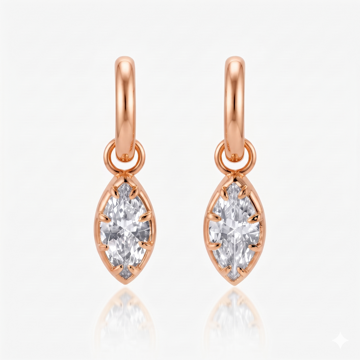 marquise hammered hoop earring