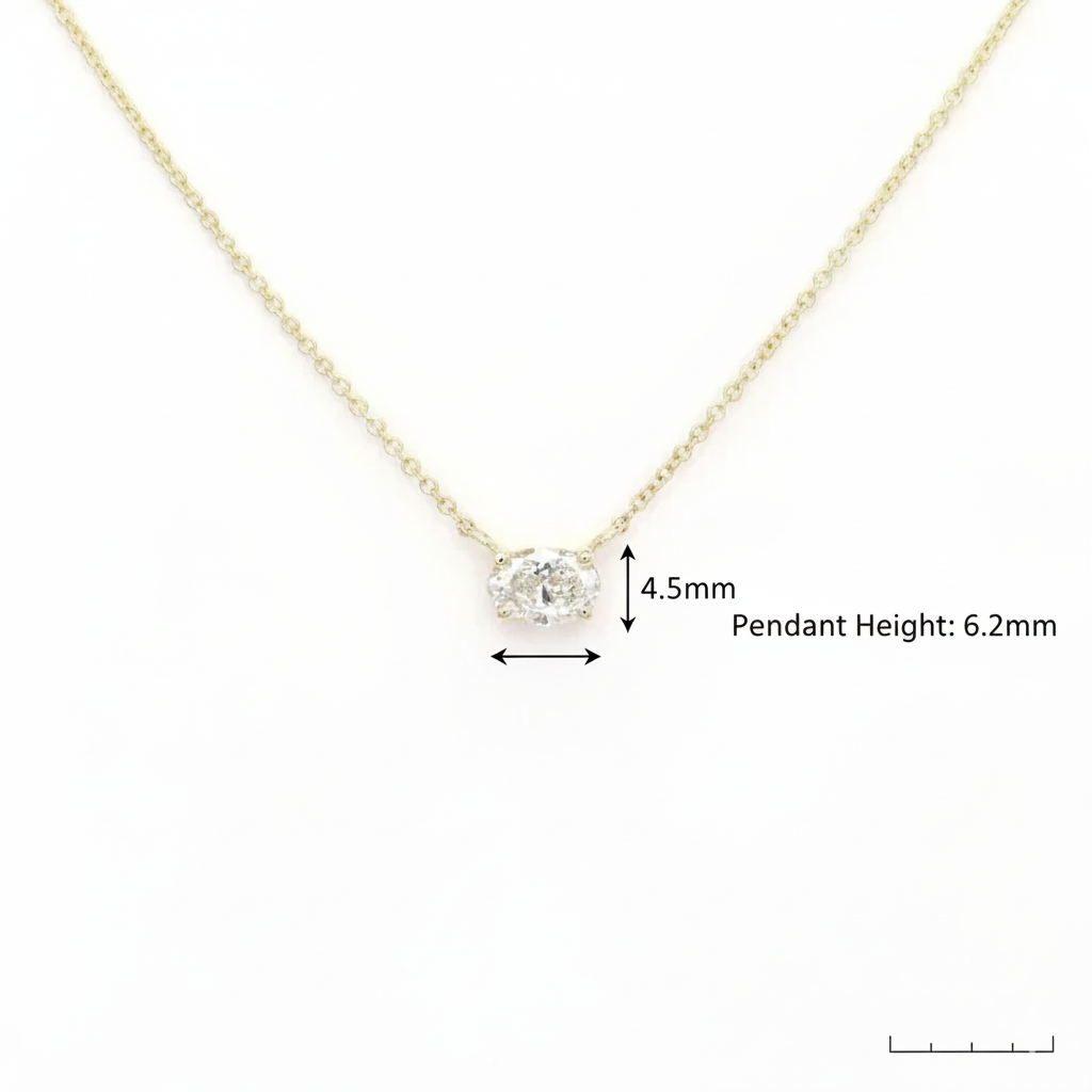 0.500ct Oval Cut Lab Grown Diamond Solitaire Necklace