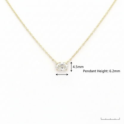 0.500ct Oval Cut Lab Grown Diamond Solitaire Necklace
