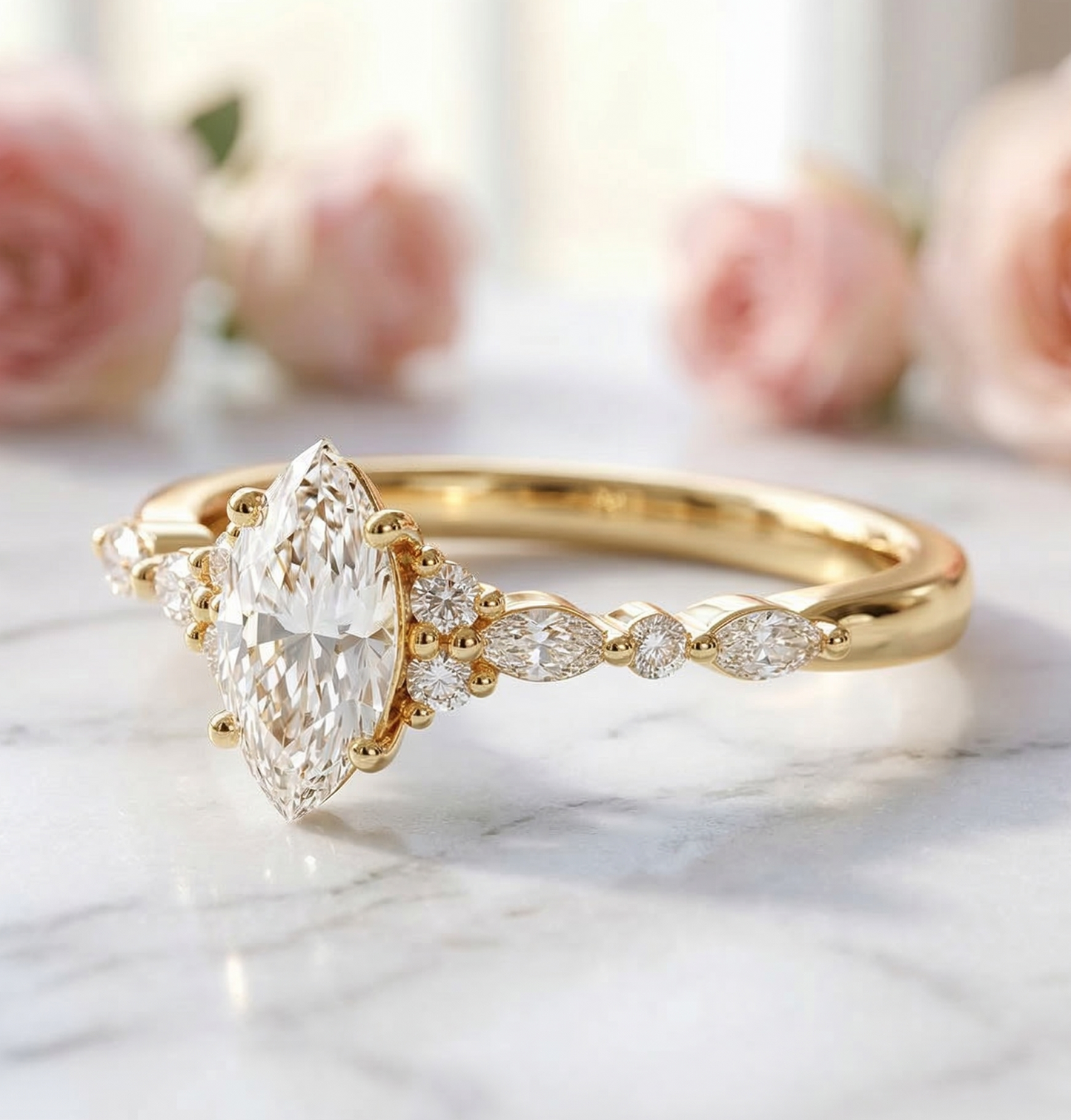 0.710ct Marquise Lab Grown Diamond Solitaire Engagement Ring