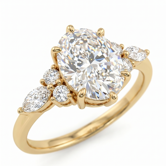 1.510 ct Vintage Oval Diamond Engagement Ring