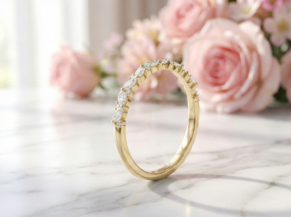 marquise and round cut ring
