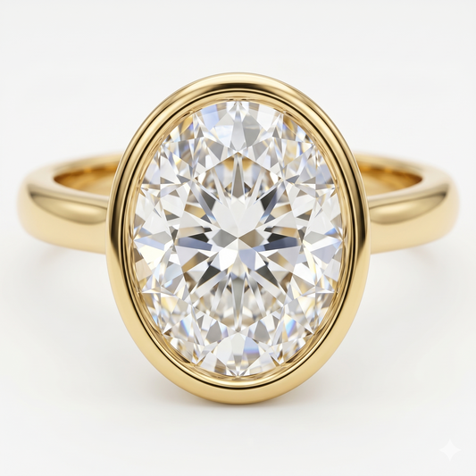 3.00ct oval cut Lab-Grown Solitaire engagement ring