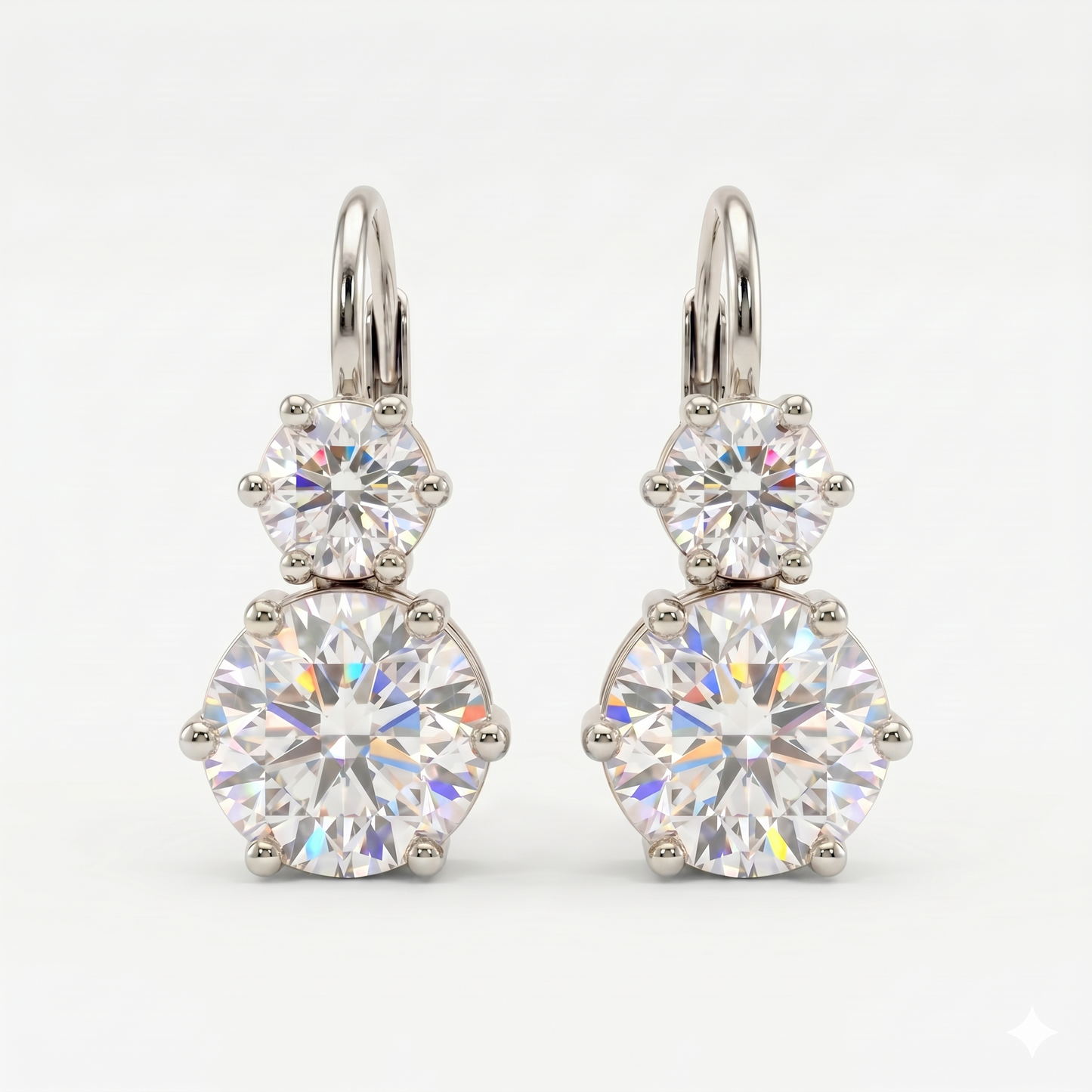 8.00ct Round Lab Grown Diamond Drop Dangle Earrings
