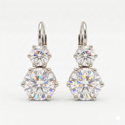 8.00ct Round Lab Grown Diamond Drop Dangle Earrings