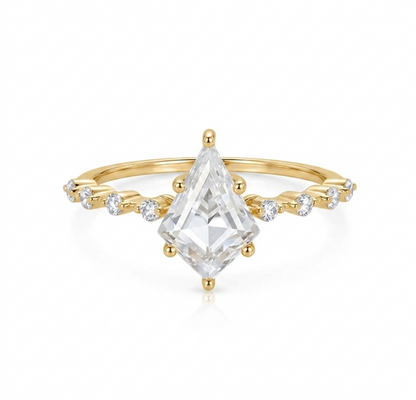 1.120ct Kite Lab Diamond Vintage Ring – Rose Gold