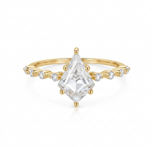 1.120ct Kite Lab Diamond Vintage Ring – Rose Gold