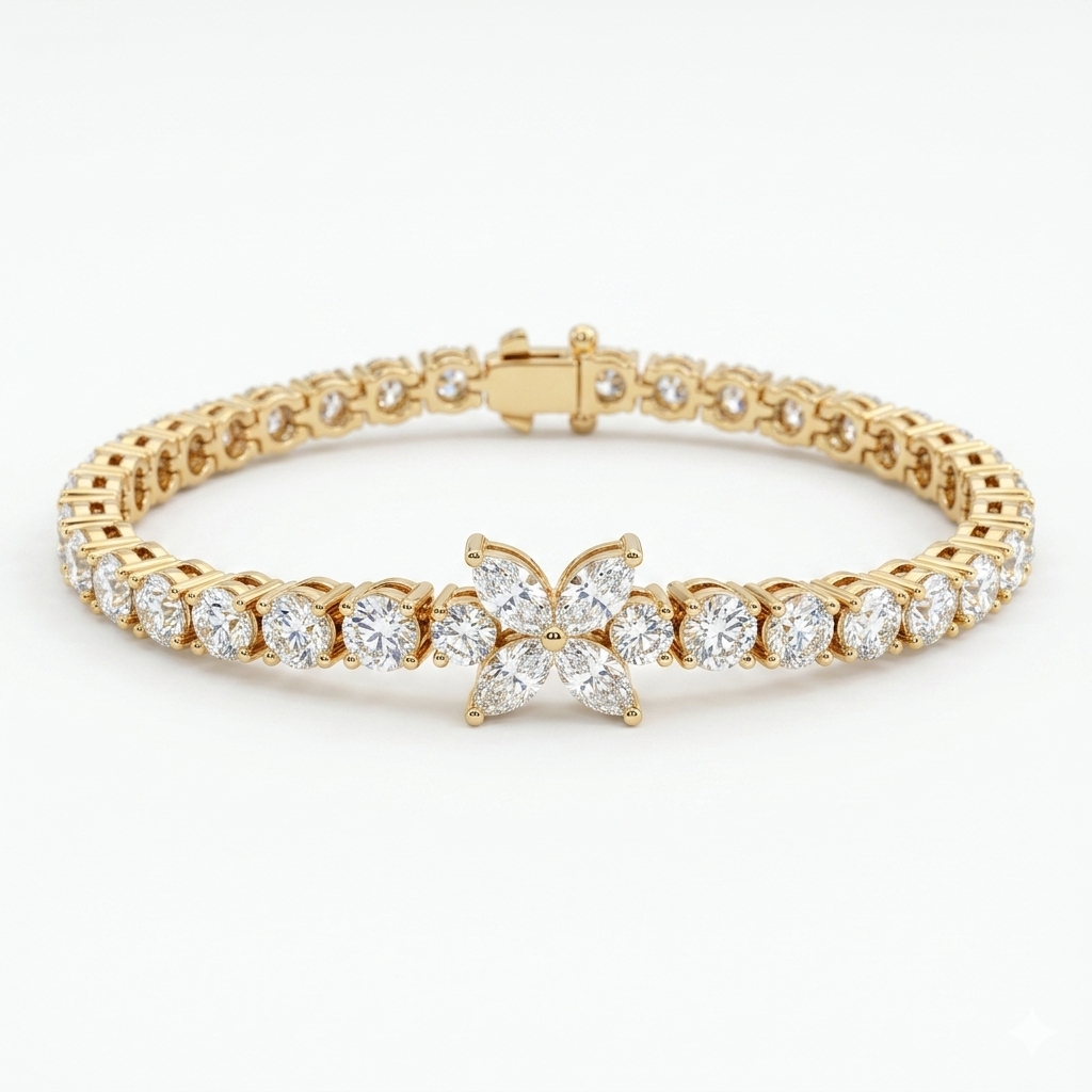 4.0 MM Tennis Bracelet, 8.00 ct Round Lab-Grown Engagement Bracelet