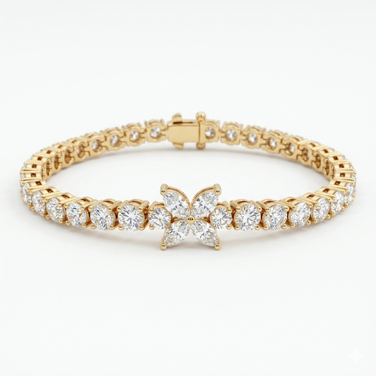 4.0 MM Tennis Bracelet, 8.00 ct Round Lab-Grown Engagement Bracelet