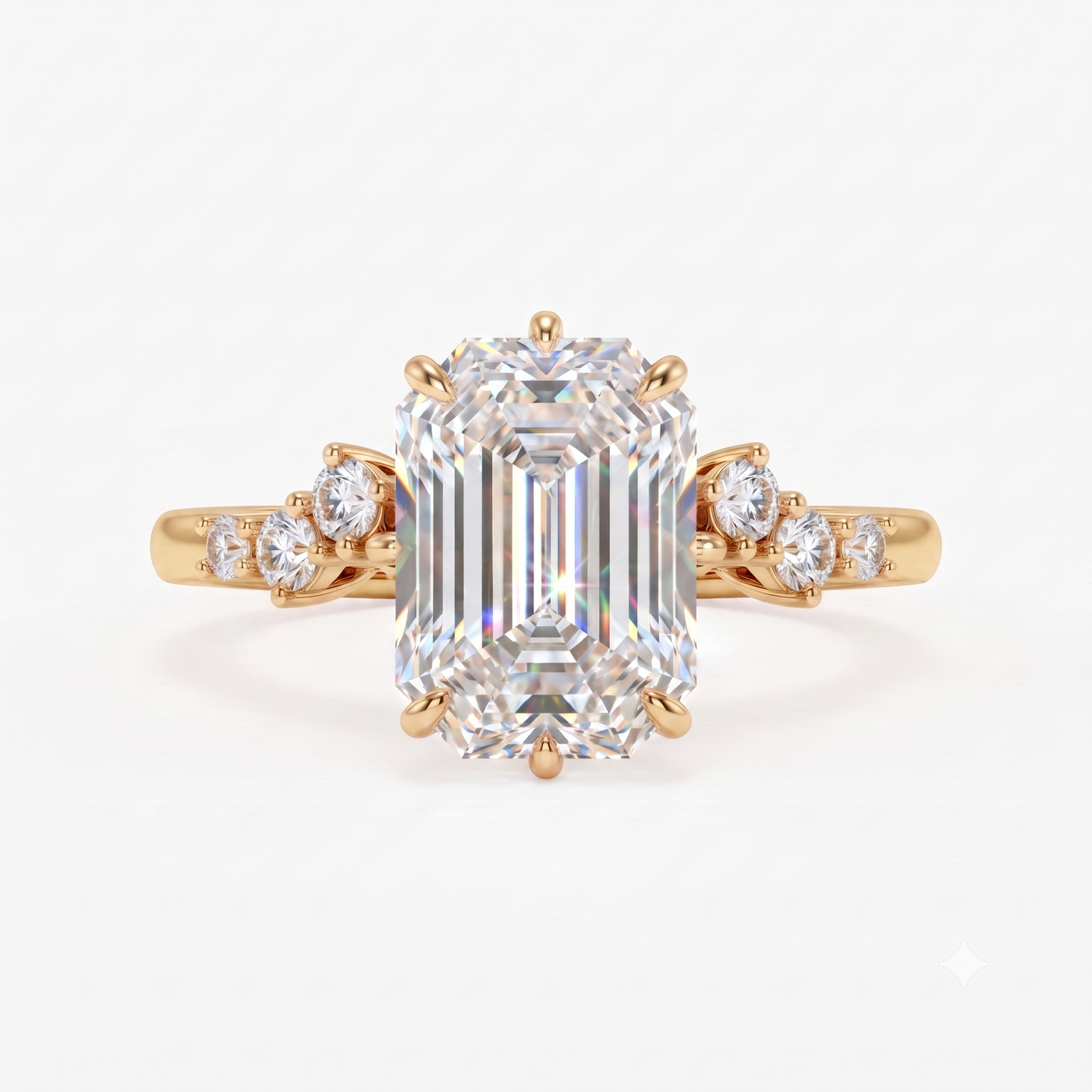 3.00ct Emerald cut moissanite engagement ring