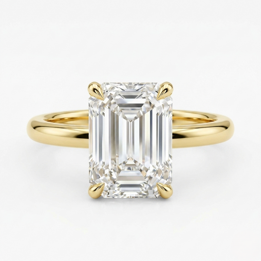 2.00CT Emerald Cut Lab Grown Diamond Engagement Ring