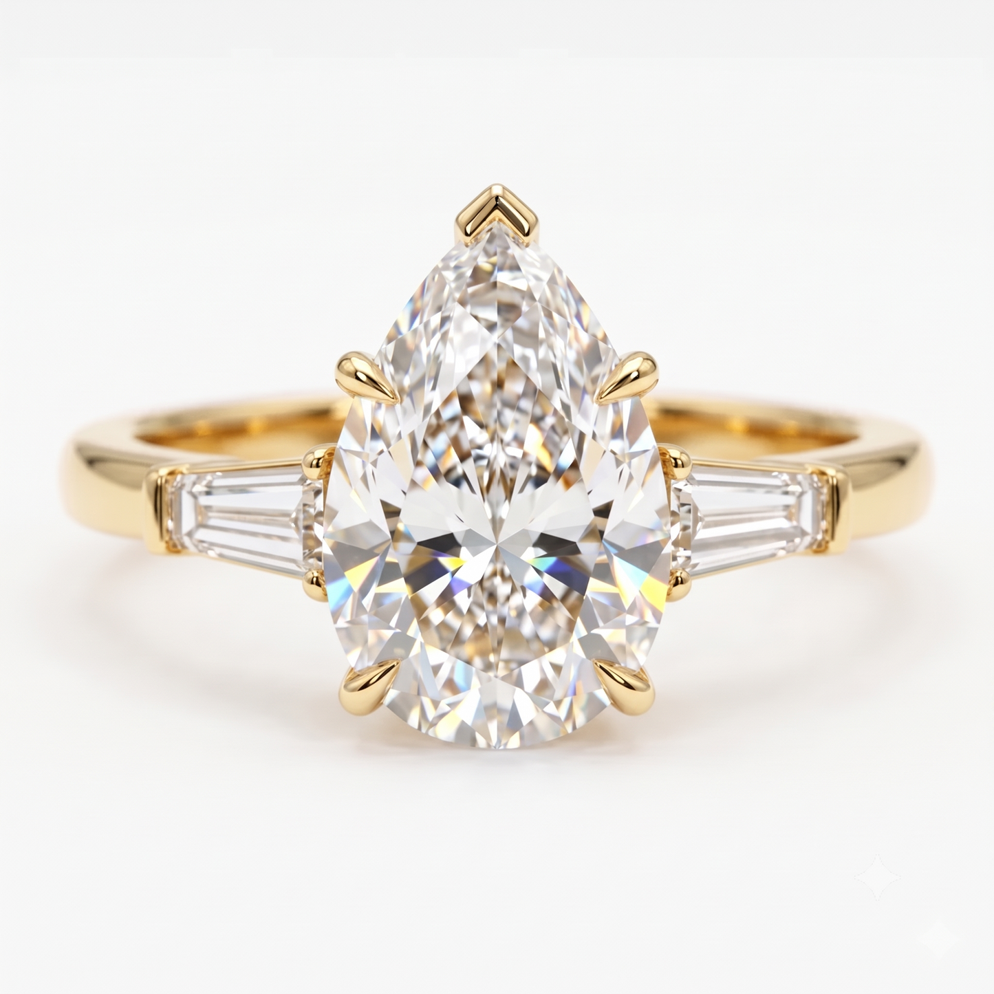 2.0ct Pear Shape Three Stone Lab-Grown Engagement Ring