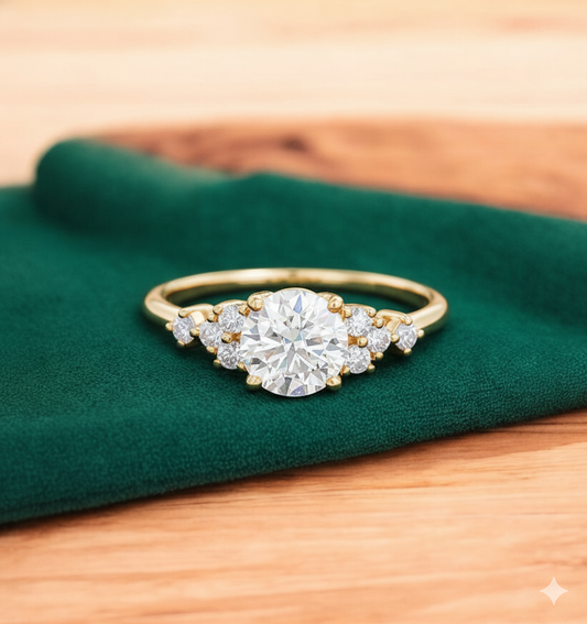 1.180 ct Round Cut Lab Grown Diamond Engagement Ring