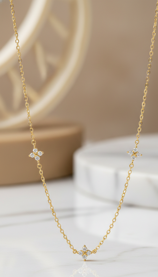 0.100 Ct Dainty Lab-Grown Diamond Necklace
