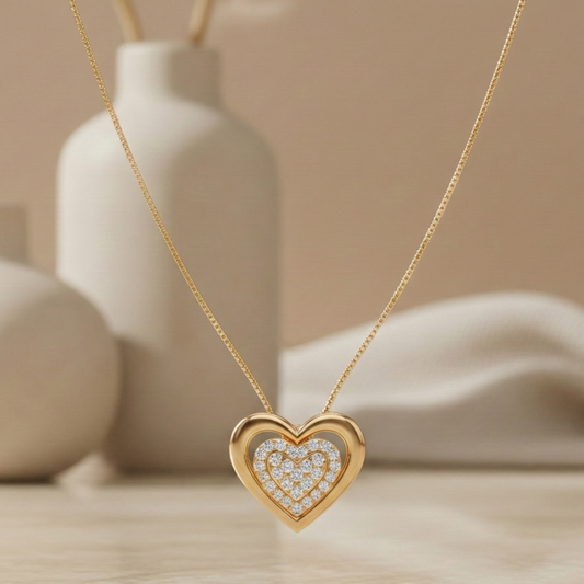 0.100 Ct  Lab-Grown Diamond Heart Necklace