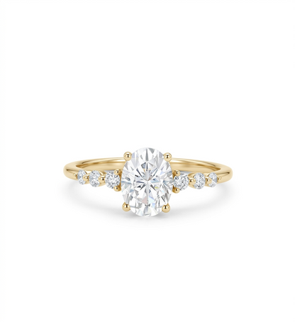 1.5CT Oval Cut Lab Grown Diamond Engagement Ring, Bridal Promise