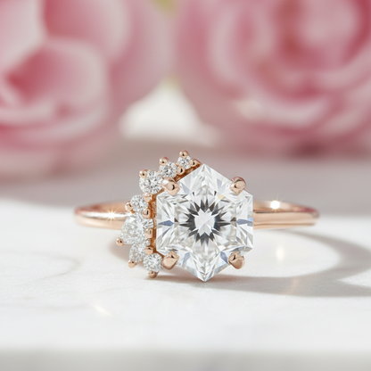 1.700ct Hexagon Lab Grown Diamond Engagement Ring