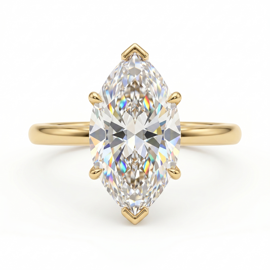 1.50 CT Marquise Cut  Lab-Grown Engagement Ring