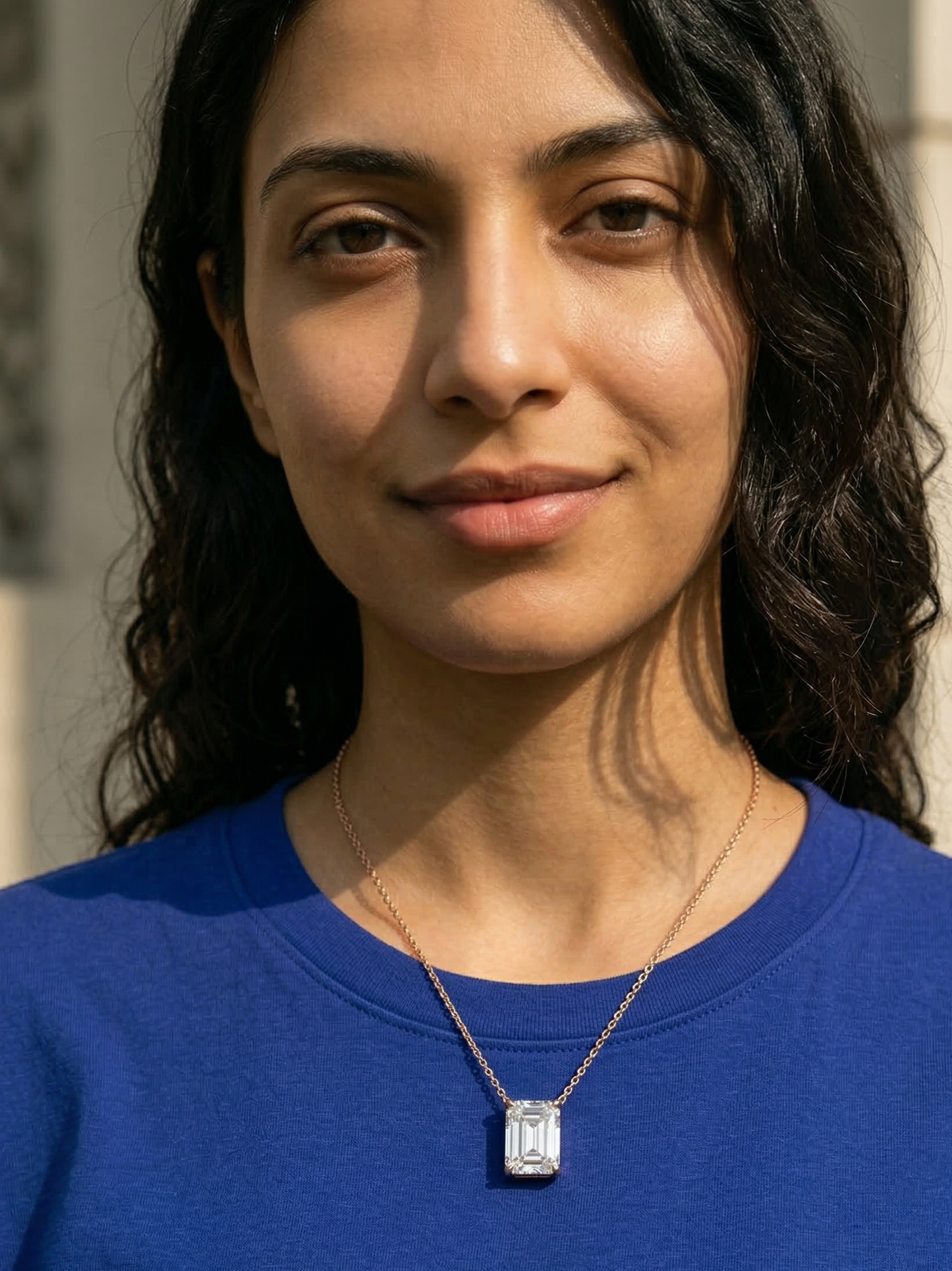 2 Ct Emerald Cut Lab Diamond Necklace