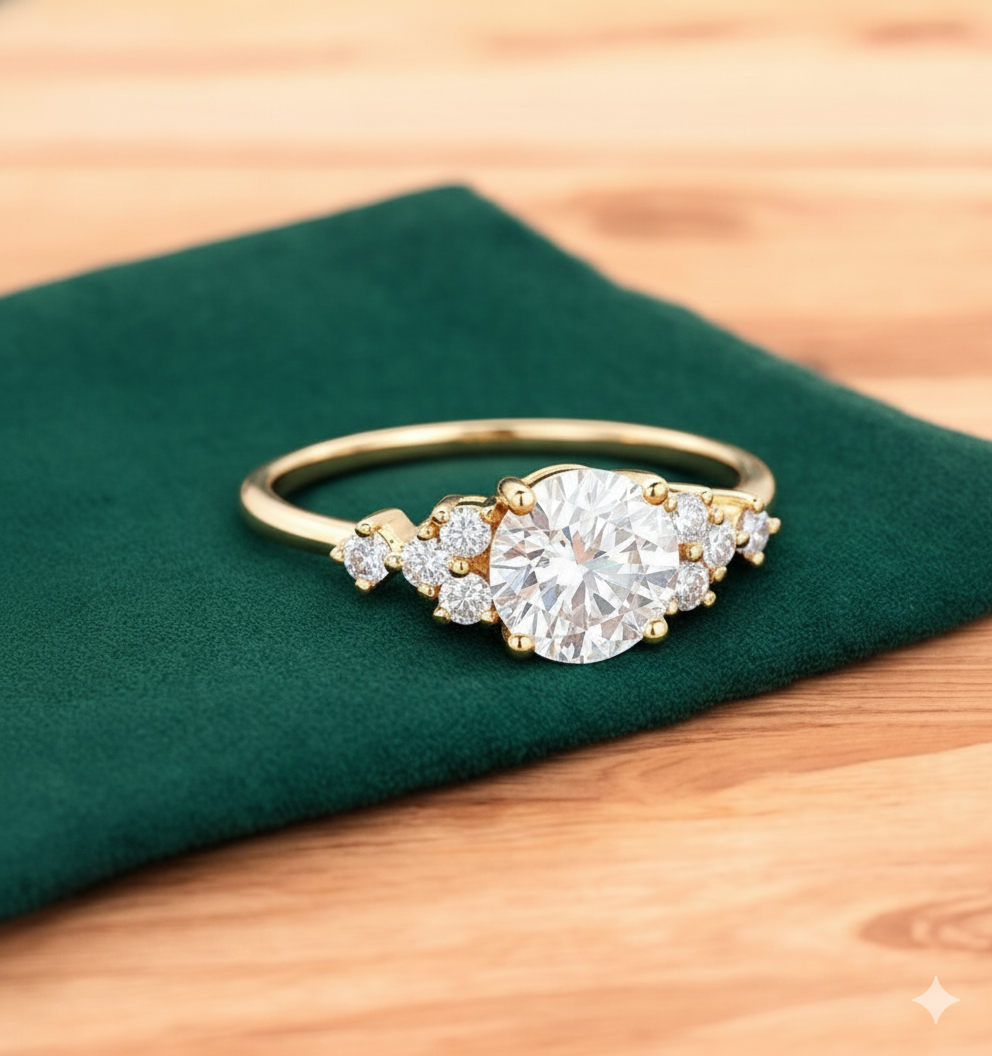 1.180 ct Round Cut Lab Grown Diamond Engagement Ring