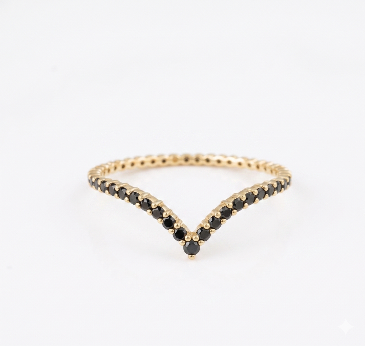 0.110 Ct Purple CZ V-Shaped Ring – Curved CZ Band