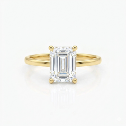 1.75 ct Emerald Lab Diamond Engagement Ring