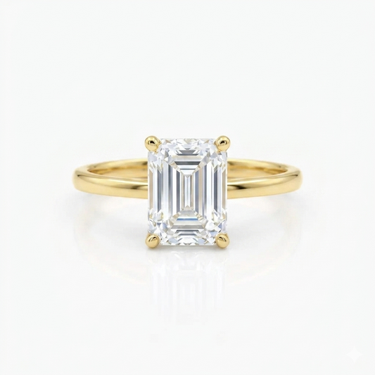 1.75 ct Emerald Lab Diamond Engagement Ring