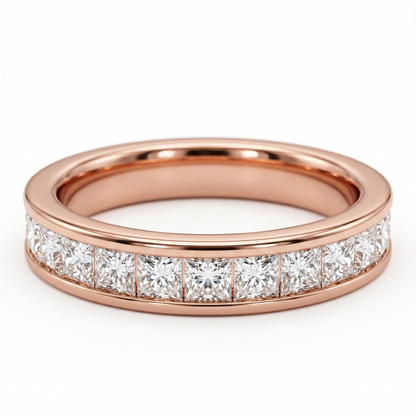 0.250Ct Princess Cut Lab Grown Diamond Wedding Band